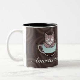 Taza Bicolor Coffee Cats mug