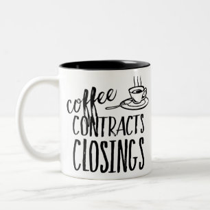 Taza Bicolor Coffee Contracts Closings Real Estate Agent