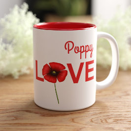 Taza Bicolor Coffee de amor personalizado para la flor de amapo