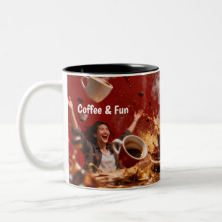Taza Bicolor Coffee & Fun Mug