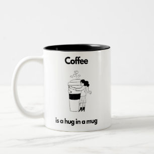 Taza Bicolor Coffee Lovely Mug, "Hug in a Mug"