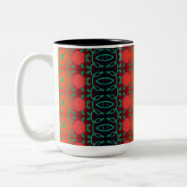 Taza Bicolor Coffee Mug audaz con diseño floral