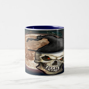 Taza Bicolor Coffee Mug con dos tonos de cráneo Witchy Skull