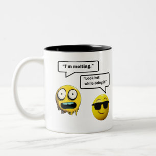 Taza Bicolor Coffee Mug de Emoji divertida