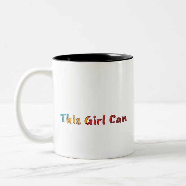 Taza Bicolor Coffee Mug "Este Chica puede" (Izquierda)