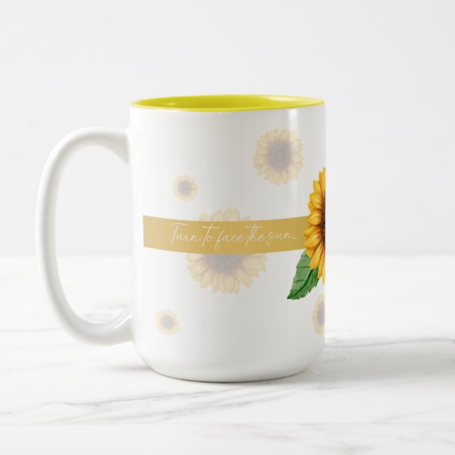 Taza Bicolor Coffee Mug "Face the sunshine" (Izquierda)