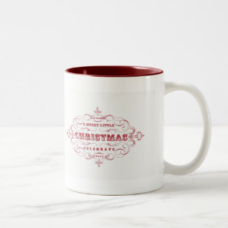 Taza Bicolor Coffee mug... Feliz Navidades rojos y blancos