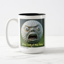 Coffee Mug Golfer, "Quédate fuera del lago"