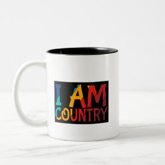 Taza Bicolor Coffee Mug I am Country design