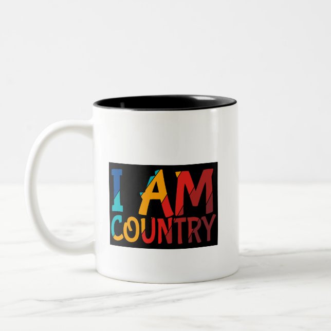 Taza Bicolor Coffee Mug I am Country design (Izquierda)