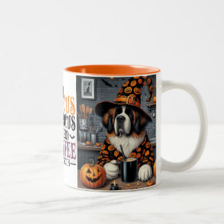 Taza Bicolor Coffee Mug Saint Bernard Halloween