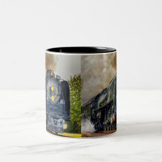 Taza Bicolor Coffee Mug - Tren con motor de vapor