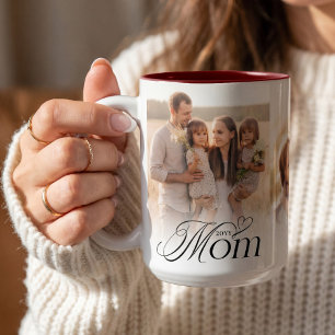 Taza Bicolor Colage de Fotos de Mamá Regalo de Cumpleaños Inolv