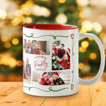 Colage de fotos de Navidad de la familia Red Green
