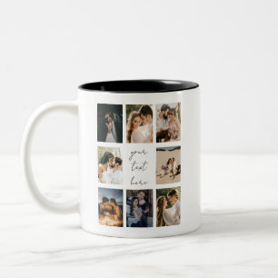 Taza Bicolor Colage de Fotos Personalizado Imagen Familia