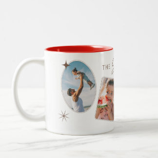 Taza Bicolor Colage de Fotos Retro Personalizado con Nombre Int
