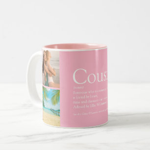 Taza Bicolor Colage de fotos rosadas divertidas de prima Defini