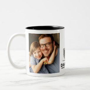 Taza Bicolor Colaje de fotos del primer día del padre simple
