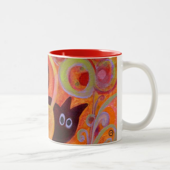 Taza Bicolor colas y gatos (Derecha)