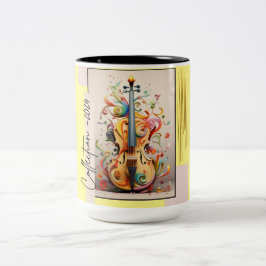 Taza Bicolor Colección de arte musical - Violín