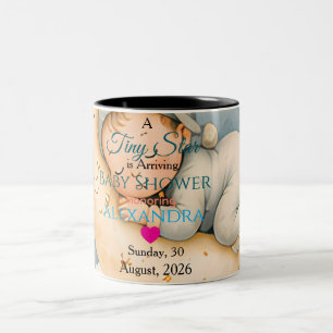 Taza Bicolor Colección de Baby Shower Tiny Star Is Arriving
