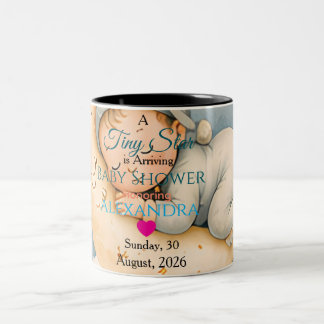 Taza Bicolor Colección de Baby Shower Tiny Star Is Arriving