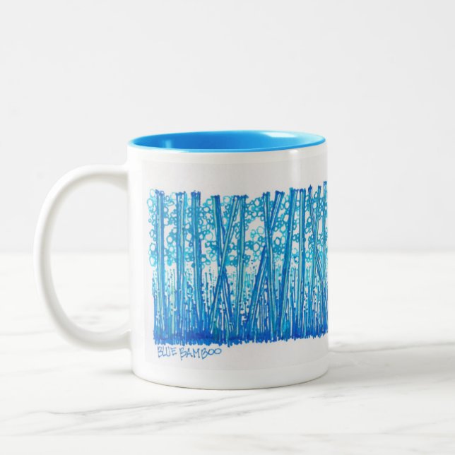 Taza Bicolor Colección de bambú azul (Izquierda)
