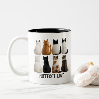 Taza Bicolor Colección de gatos perfecta vista trasera