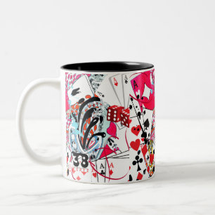 Taza Bicolor Colección de juegos de tarjetas