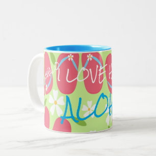 Taza Bicolor Colección Hawaii Aloha -
