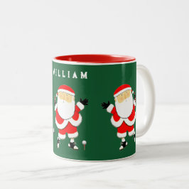 Taza Bicolor Coleccionable de Golf Navidad