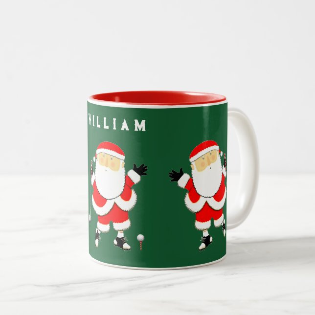 Taza Bicolor Coleccionable de Golf Navidad (Anverso derecho)