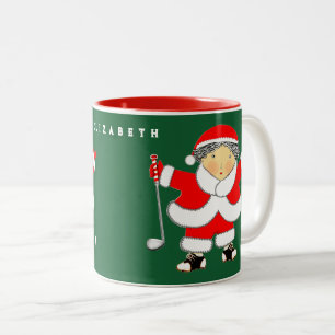 Taza Bicolor Coleccionable de Golf Navidad