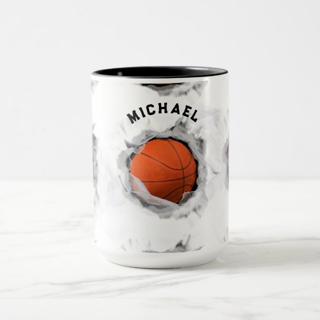 Taza Bicolor Colectivo de baloncesto personalizado (Centro)
