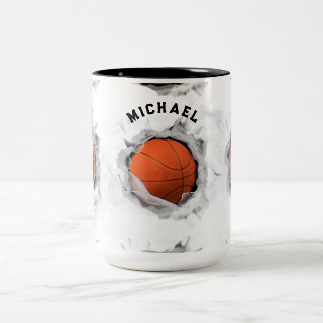 Taza Bicolor Colectivo de baloncesto personalizado (Centro)
