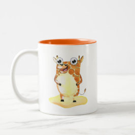 Taza Bicolor Colectivo de jirafa de acuarela sensacional