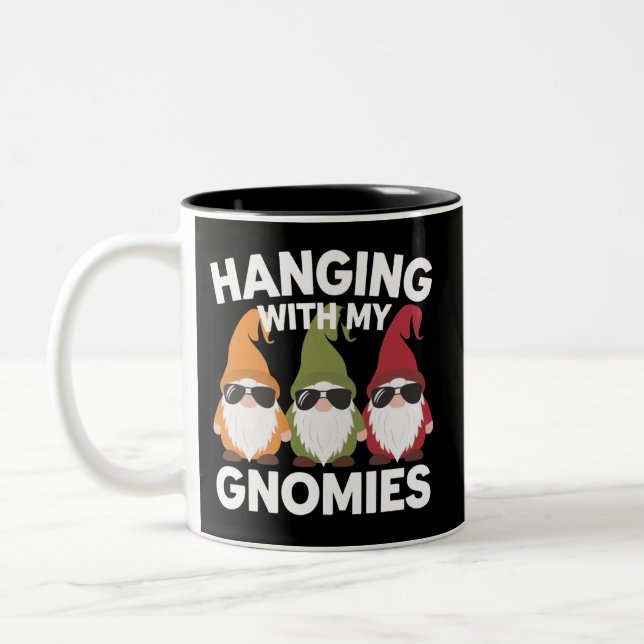 Taza Bicolor Colgar con mi Gnomies Funny Garden Gnome (Izquierda)