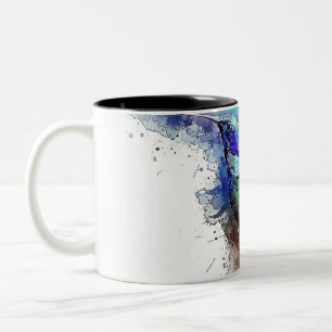Taza Bicolor Colibrí de la acuarela