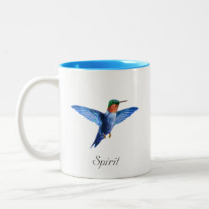 Taza Bicolor Colibrí lindo y caligrafía