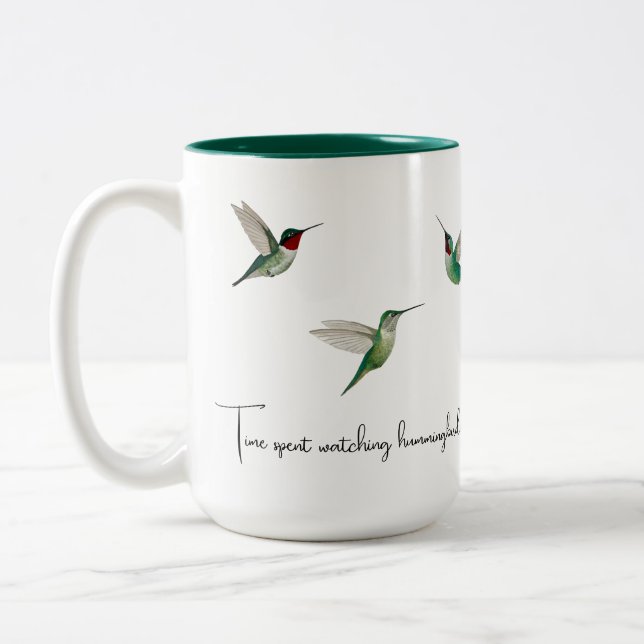 Taza Bicolor Colibríes (Izquierda)