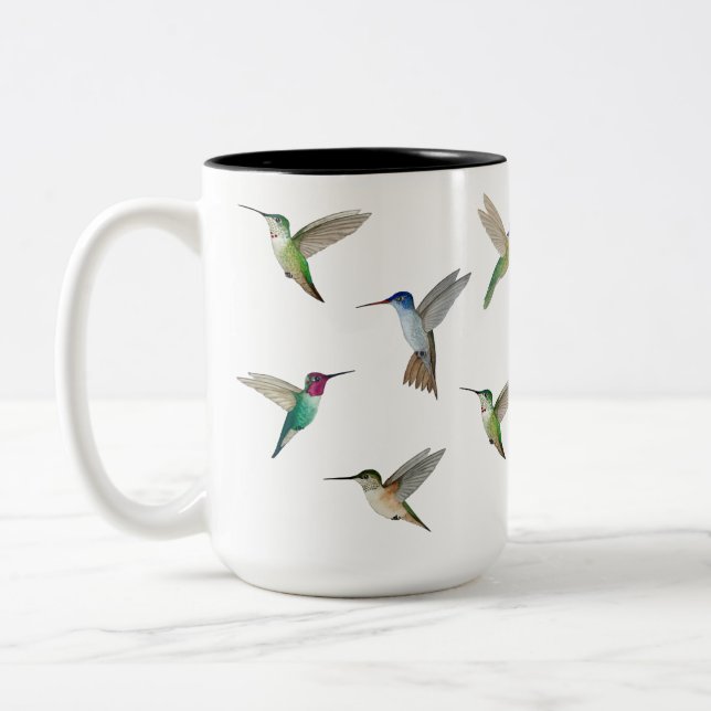 Taza Bicolor Colibríes de Norteamérica (Izquierda)