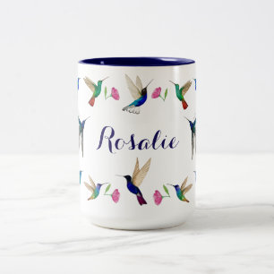 Taza Bicolor Colibríes personalizados
