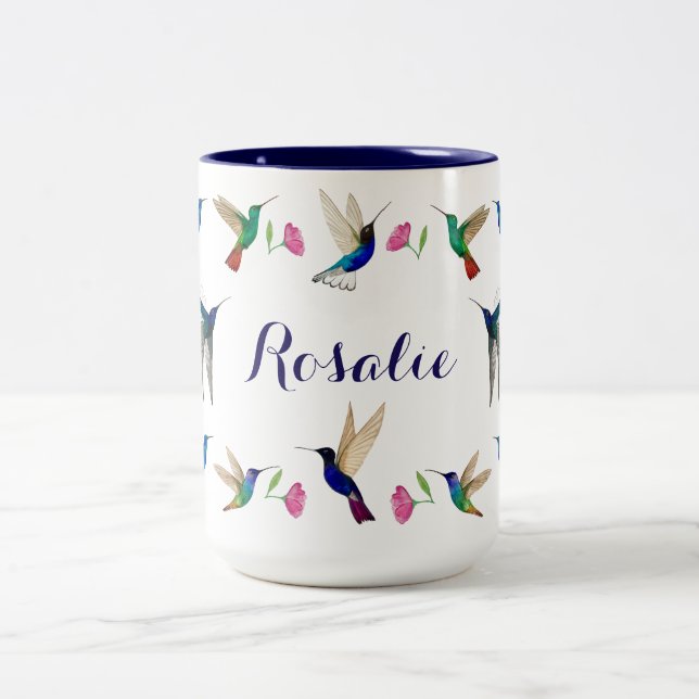 Taza Bicolor Colibríes personalizados (Centro)