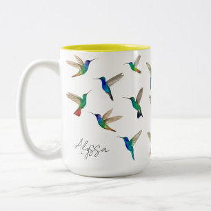 Taza Bicolor Colibríes personalizados
