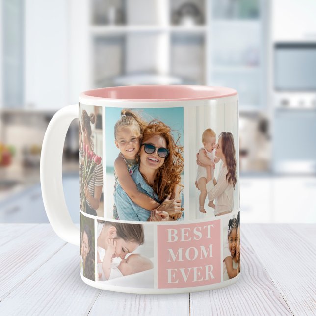 Taza Bicolor Collage 10 Photos Best Mom Ever (Subido por el creador)