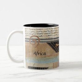 Taza Bicolor Collage de Animales Africanos