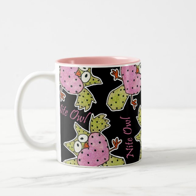 Taza Bicolor Collage de Búho Nite (Izquierda)