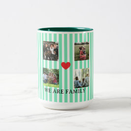 Taza Bicolor collage de familia a rayas pastel