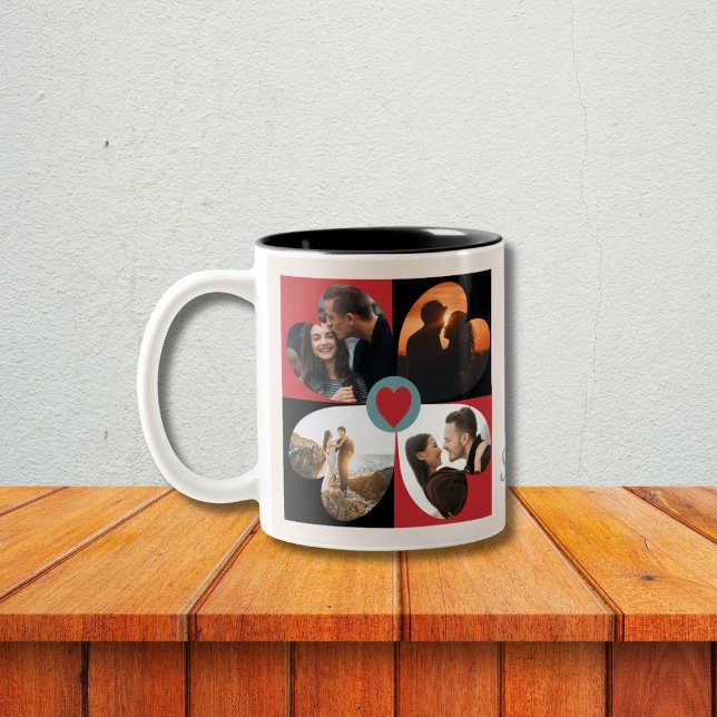 Taza Bicolor Collage de fotos de San Valentín Mug (Subido por el creador)