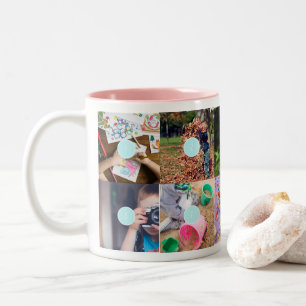 Taza Bicolor Collage de fotos del Día de la Madre